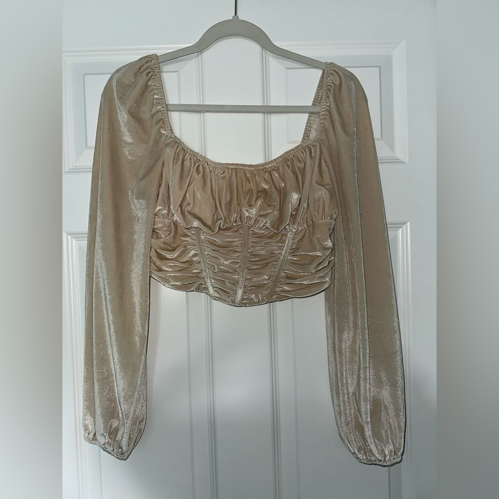 Ruby and Jenna boutique long sleeve velvet corset top (size medium)